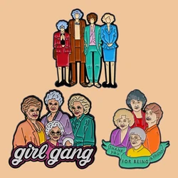 Golden Girls Enamel Pin Movie Character Pin Metal Lapel Brooches For Backpack Clothes Hat Badge Jewelry Accessories Friend Gifts