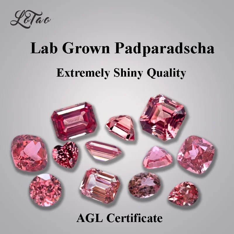 

Lab Grown Padparadscha Multiple Shape Extremely Shiny Quality Charms Bead for Diy Jewelry Making Bracelet Materials Certificate