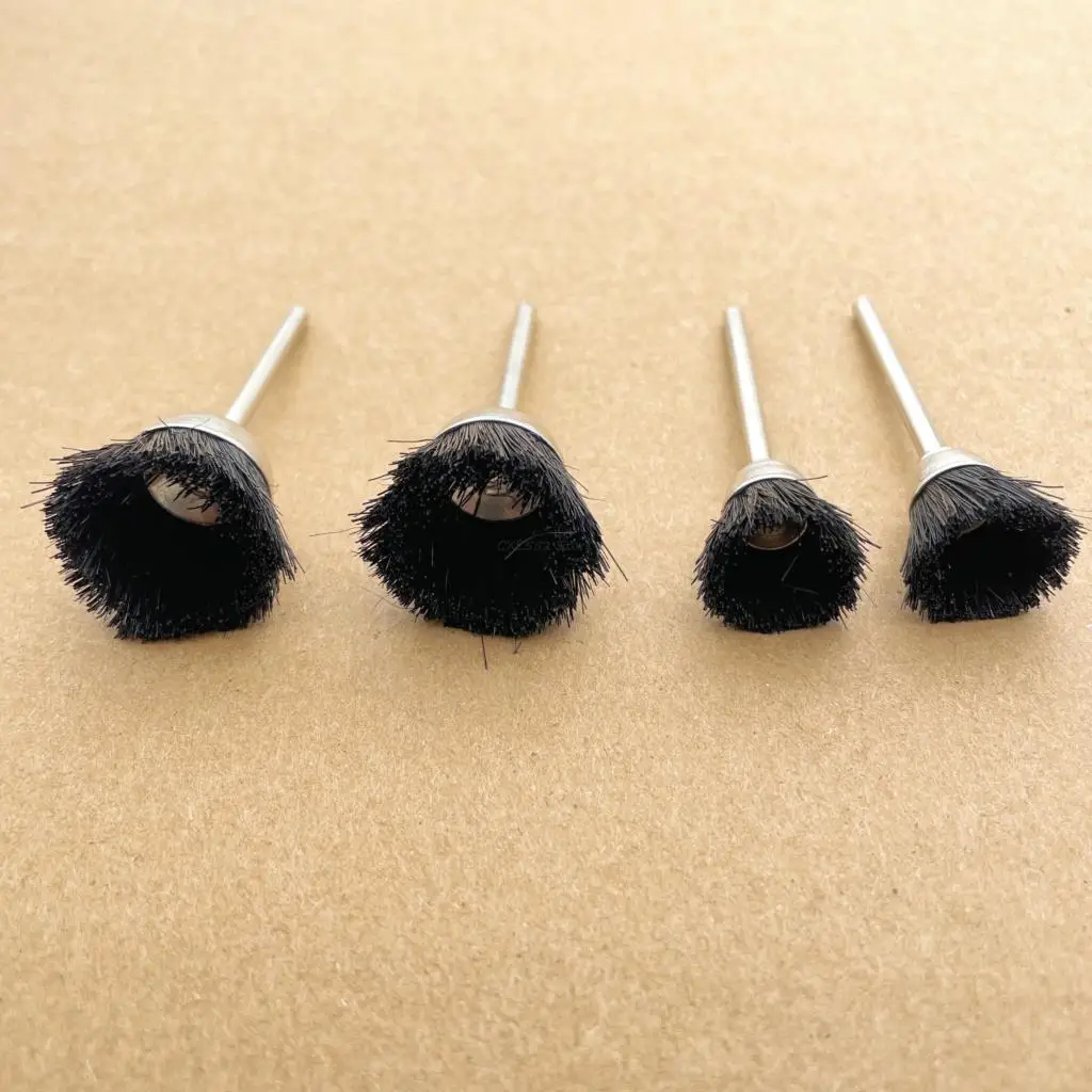 10Pcs 3mm Shank Diameter Bowl Polishing Brush Dedusting Brush Electric Mill Accessories