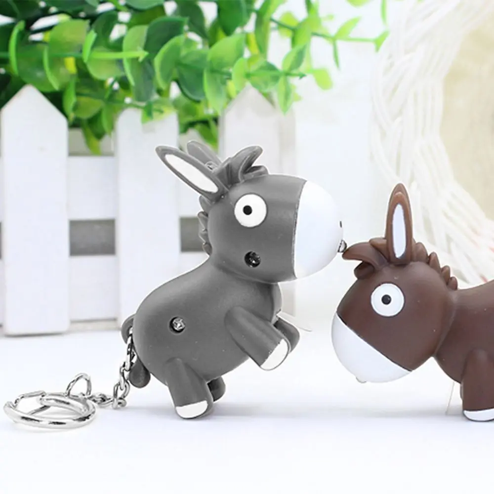Cartoon Donkey Shape Mini Flashlight Luminous Key Ring LED Light Key Chain