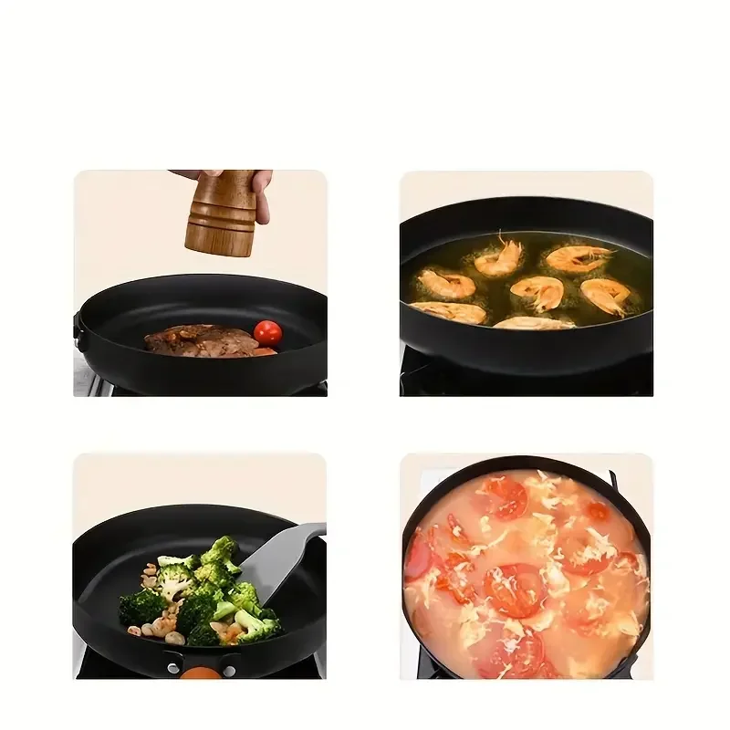 1pc home frying pan Non-stick pan, fried egg steak frying pan, stainless steel forging, suitable for induction cooker, gas stove