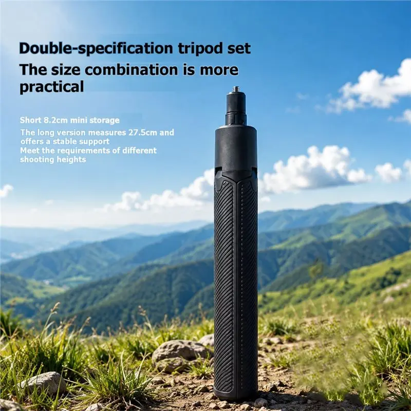 DTB7 Retractable Invisible Selfie Stick Tripod for X6 X4 X3, 1/4 Screw Handheld Selfie Rod for Action Camera, Portable Camera