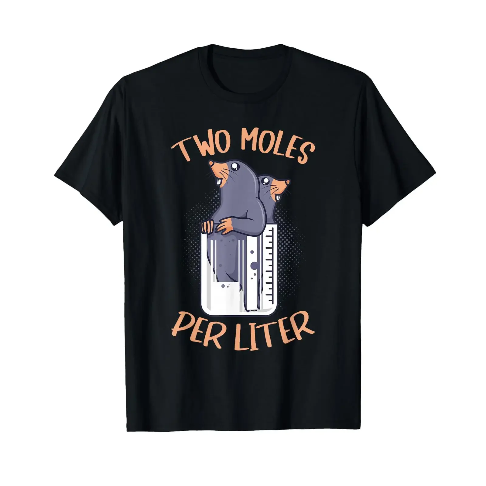 Funny Chemist Joke Two Moles per Litre Laboratory Chemistry T Shirt black vintage Washed Casual Unisex streetwear fashion homme