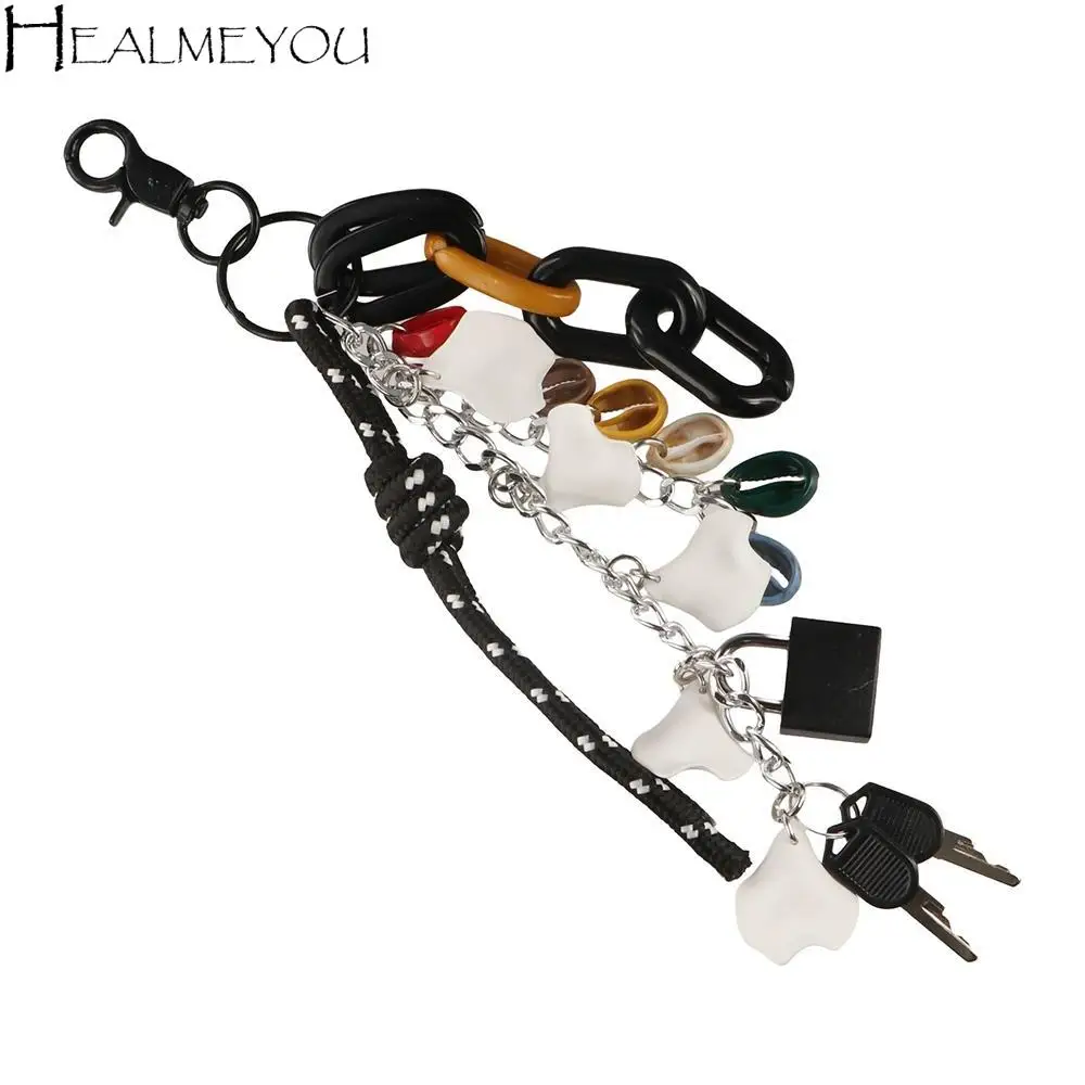 

Креативный брелок с замком, сумка, кулон, морская ракушка, акриловый чехол для телефона, веревка-цепочка, красочная независимая сумка, аксессуар, подарок на день рождения