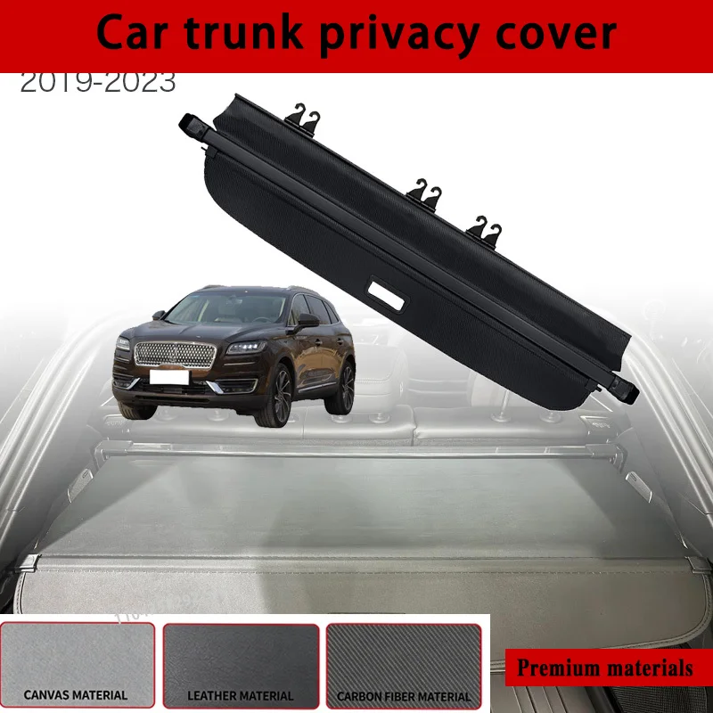 For First Generation Lincoln Nautilus 2019-2023 Car Rear Rack Partition Shelter Shield Shade Trunk Curtain Cover Organizer