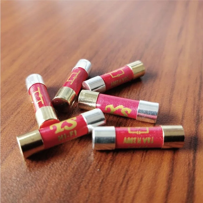 1pcs High-end HIFI Gold Plated Silver Cap Nano Fuse CD Audio Amplifier Tube Amp Decoder Fuse Slow