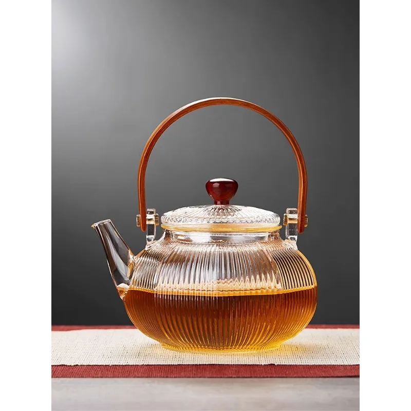 Glass teapot, steam tea set, high-temperature resistant electric ceramic stove, boiling water pot, surrounding furnace, open fla