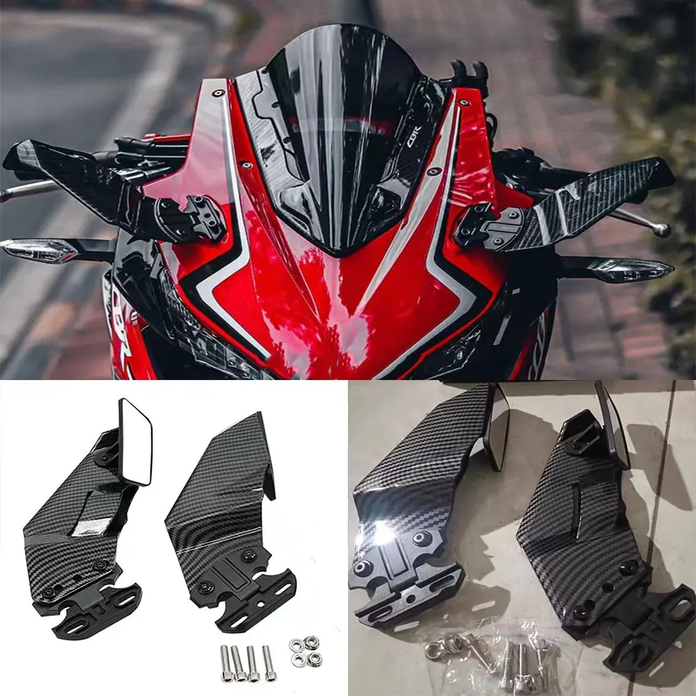 

For Honda CBR500R CBR400R CBR 650R CBR650R 2019 -2024 Motorcycle Side Mirrors Winglets Wind Wing Adjustable Rotating Rearview