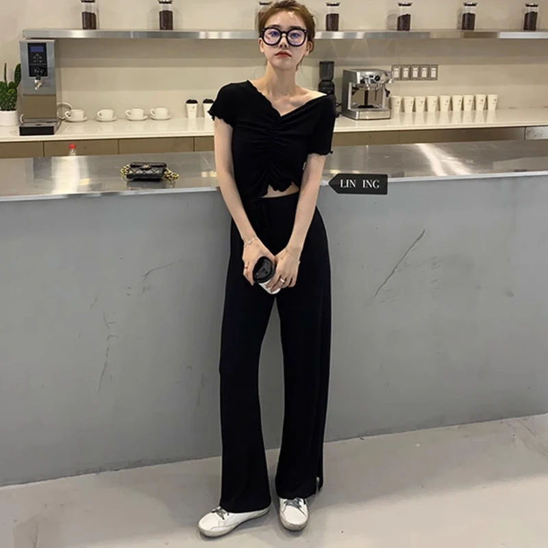 Woman Modal Pants Long Loose Design Side Split Drawstring Waist Maternity Trousers Casual Boot Cut 2026 Summer Pregnant