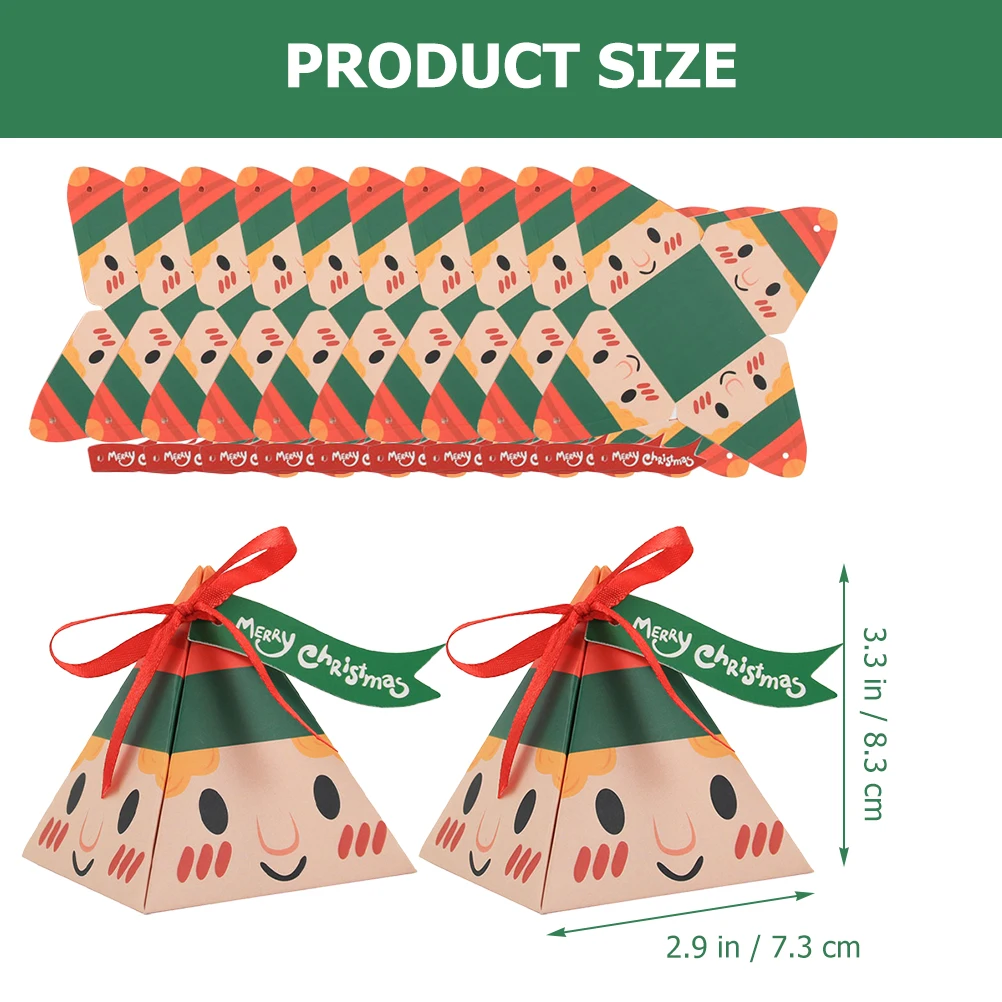 

50Pcs Christmas Treat Boxes Printed Party Favor Candy Goodies Gift Containers for Holiday Celebration Treat Boxes