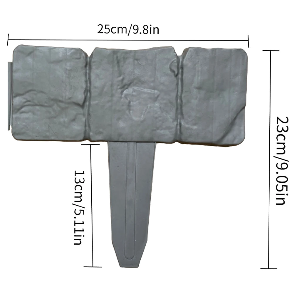 10pcs Garden Landscape Edging Borders 9.84x9.06Inch Plastic Plant Flower Bed Decorative Insert Easy Installation for Landscaping