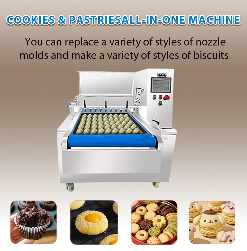 Riempitrice automatica commerciale per torte e biscotti, dotata di ingredienti a base di dadi servo con controller programmabile