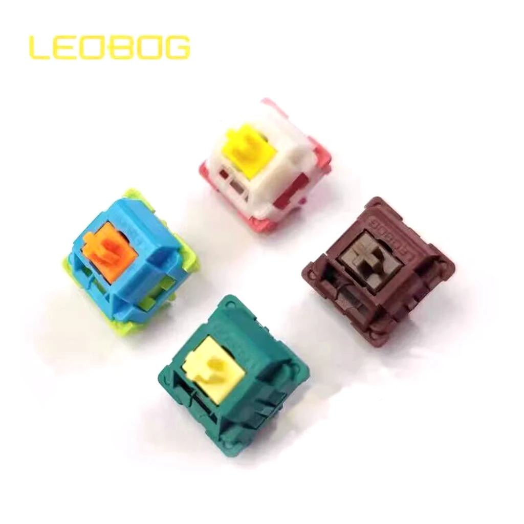 

Механический переключатель клавиатуры GGBOY LEOBOG V2 V3 V4, тактильный линейный RGB 3 5 Pin, Коричневые Желтые переключатели