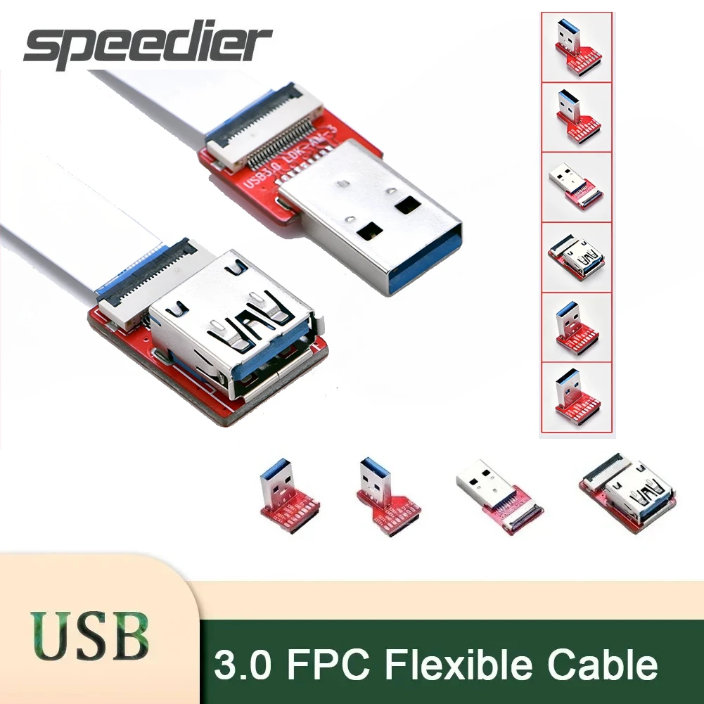FFC 5Gbps USB 3.0 Male to Female Extension Ribbon 20P Cable FPV Slim Flat Soft Flexible FPC Charge FPV Brushless Handheld Gimbal