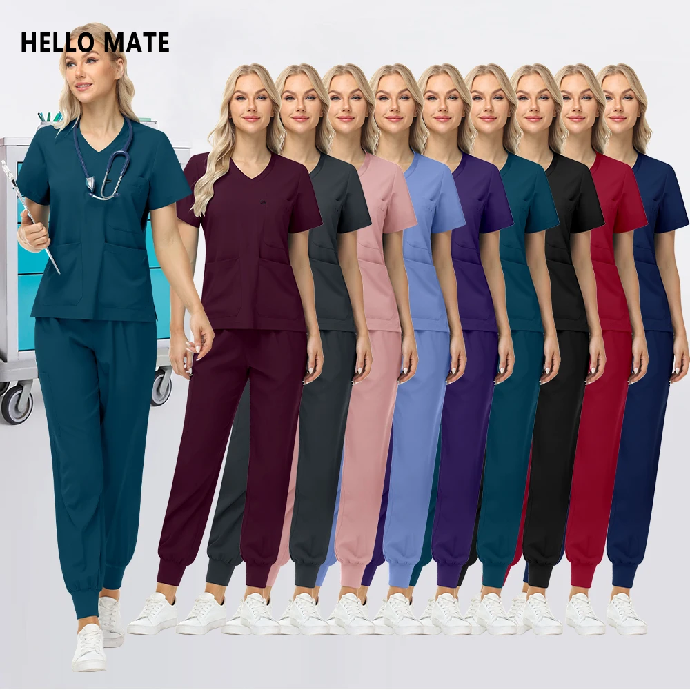 Wholesale Nurse Uniforms Women Scrubs Set Medical Clothing Men Jogging Set Hospital Surgical Workwear Operating Room Accessories