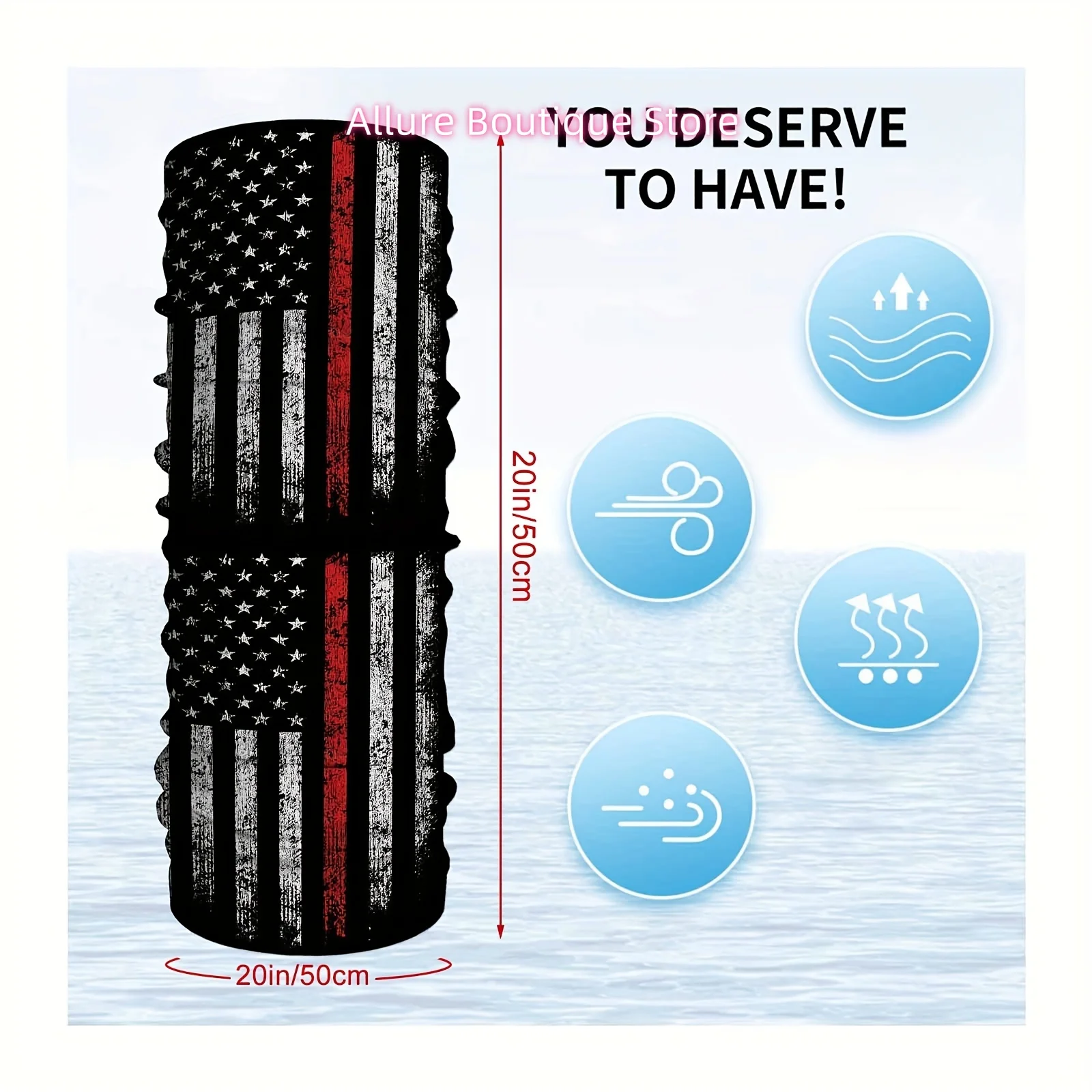 Thin Red Line, Flag Print Scarf, Multi-Functional Mask And Neck Mask, Suitable for Outdoor And Unisex Headscarves, Family Gather
