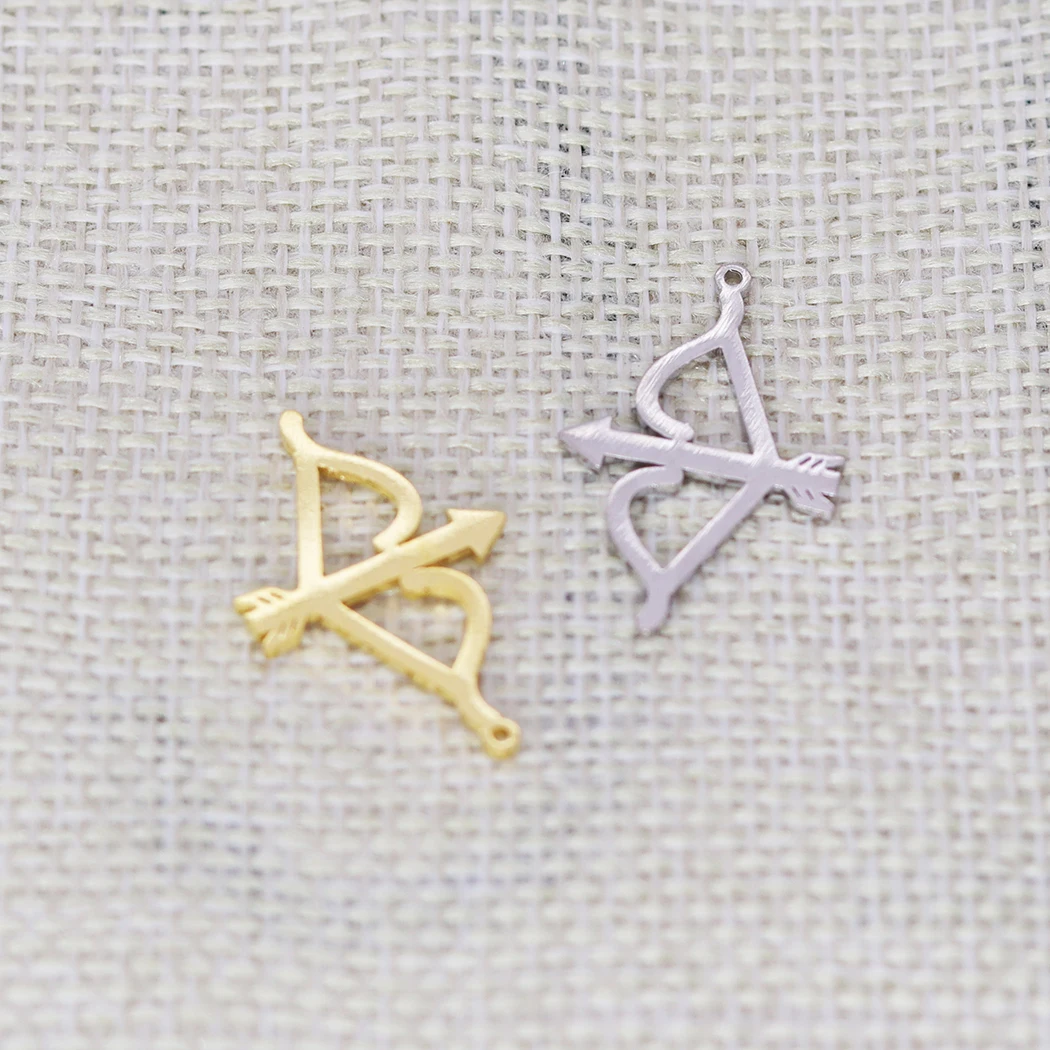 5PCS  Bow And Arrow Archer Necklace For Women Baby DIY Charm Pendant Stainless Steel Necklace Female