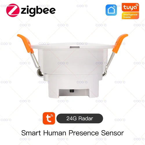 Tuya ZigBee 24G MmWave Radar Sensor de presencia humana Luminance/Distancia Detección de movimiento pequeño Sensor de montaje en techo más preciso