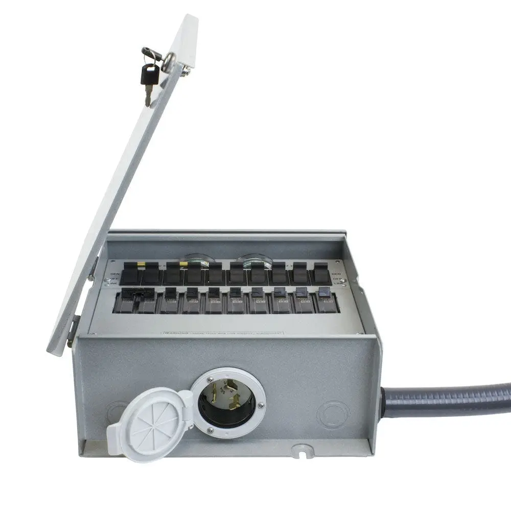 

R510A Pro/Tran2 Outdoor 50-Amp 10-Circuit 2 Manual Transfer Switch with CS6375 Power Inlet