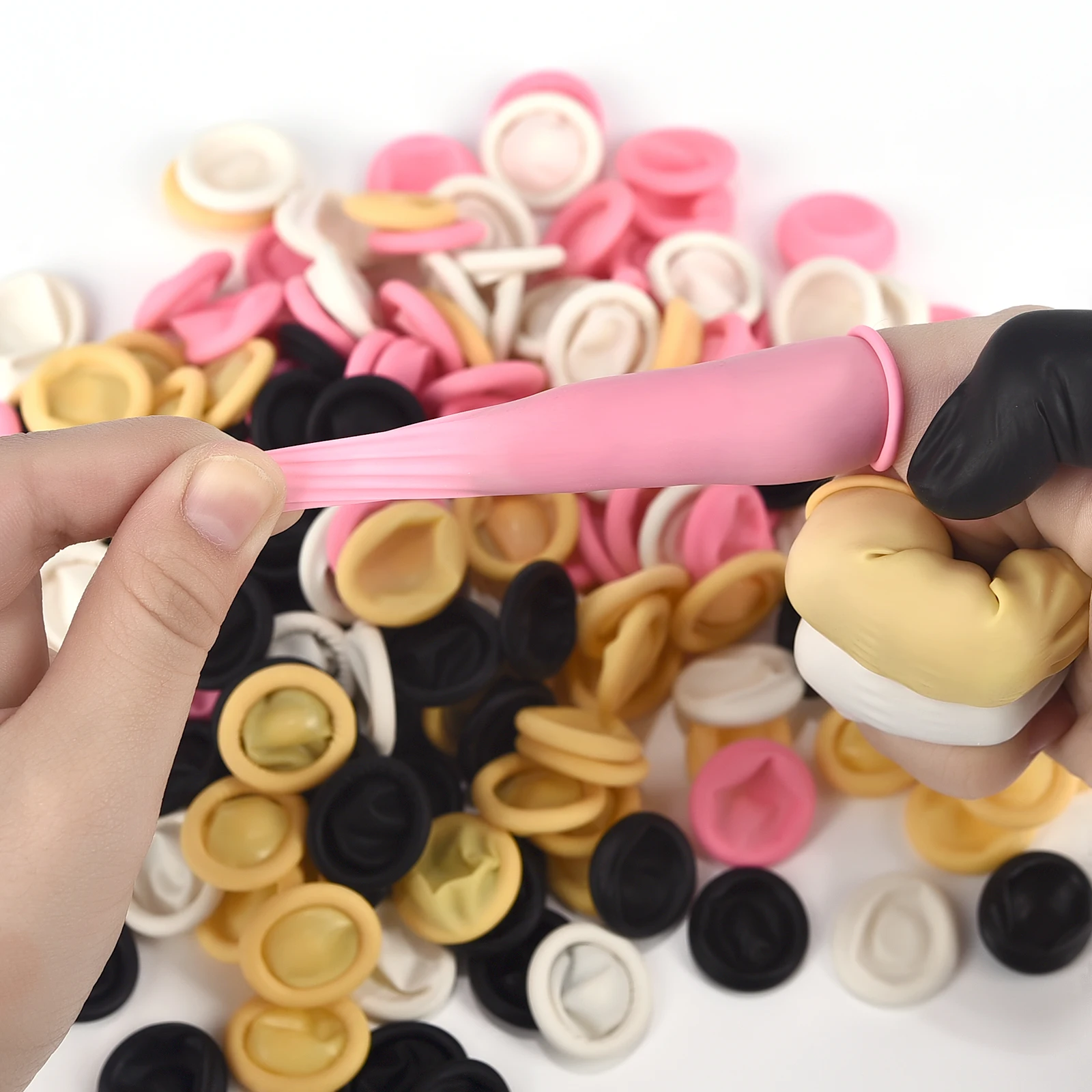 50pcs Disposable Latex Rubber Finger Cots Fingertips Protector Gloves Anti-Static For Watch Repair Tool Non-Slip Cleaning