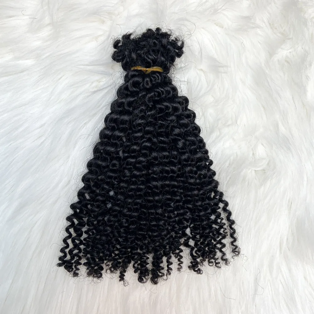 

100% Human Hair Afro Kinky Curly Bulk 50g Per Pack For Crochet Braids Natural Color 8-22 Inch Mongolian Virgin Hair