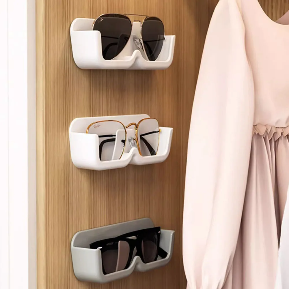 Wall Mounted Perforated Glasses Storage Rack Sunglass Display Showcase Cabinet Storage Box Home Tidying