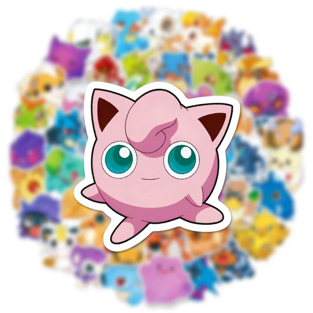 10/30/50pcs Cartoon Pokemon Pikachu Jigglypuff Stickers Kawaii Anime Sticker DIY Laptop Phone Skateboard Cute Q Version Decals