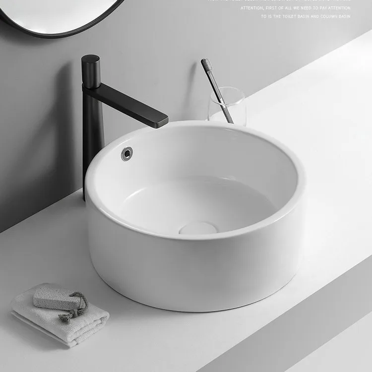 On-stage basin Ceramic wash basin Balcony bathroom Small without faucet hole Washbasin Small apartment