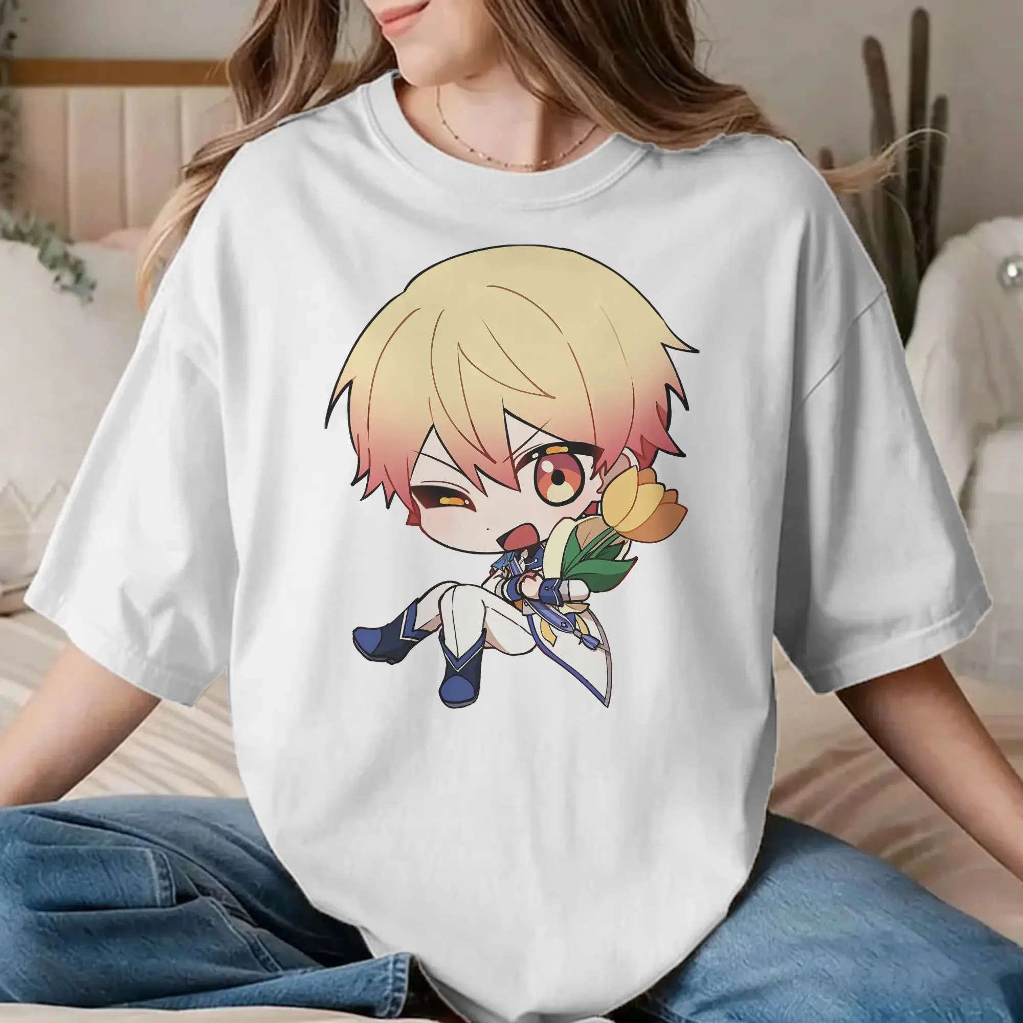 Humorous Tenma Tsukasa T-Shirt Men Women's O Neck 100% Cotton T Shirts Singer Anime Short Sleeve Tees Big Size Clothes