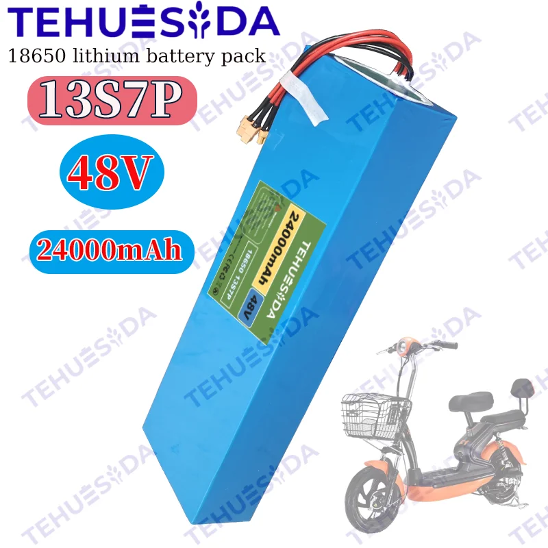 13S7P 48V 24Ah 18650 Lithium Battery Pack 24000mAh 1000W High Power 54.6V Built-in 20A BMS for Outdoor Power Tool Backup Battery