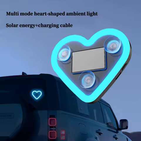 New car solar triangle window heart-shaped light emitting heart-shaped atmosphere light interior wiring free LED atmosphere ligh