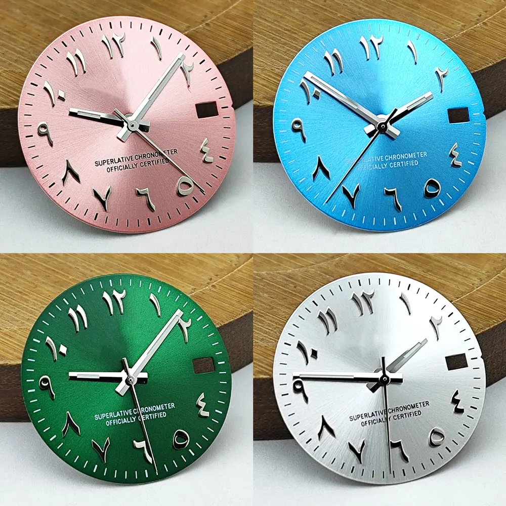 NH35 dial 28.5mm pink Arabic S dial no luminous dial convex dial watch accessories suitable for NH35/36 movement