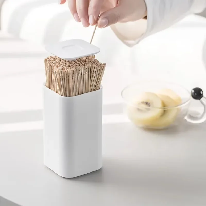 

Toothpick Holder Dispenser Container Automatic Pops Up Plastic Toothpick Holders Stand Toothpick Box Storage Box