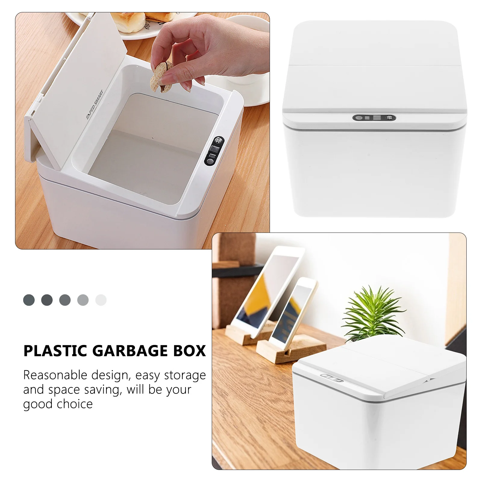 

1pc Electric Sensor Can Storage Organizer, Auto Trash Container Vehicle, Smart Garbage Box For Car Interior, Car Trash Can