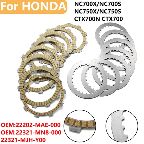 Комплект фрикционных дисков сцепления для мотоциклов Honda CTX700 NC700X NC700S NC750X NC750S CTX700N 22202-MAE-000, аксессуары для мотоциклов
