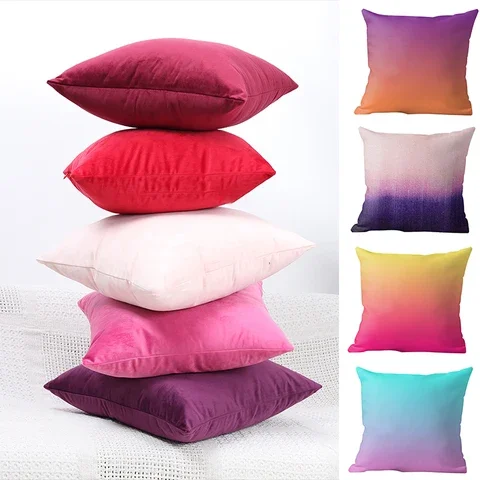 

Velvet Pillow Cover Gradient Cushion Cover 45x45 Super Soft Decorative Pillows for Living Room Sofa Nordic Housse de Coussin