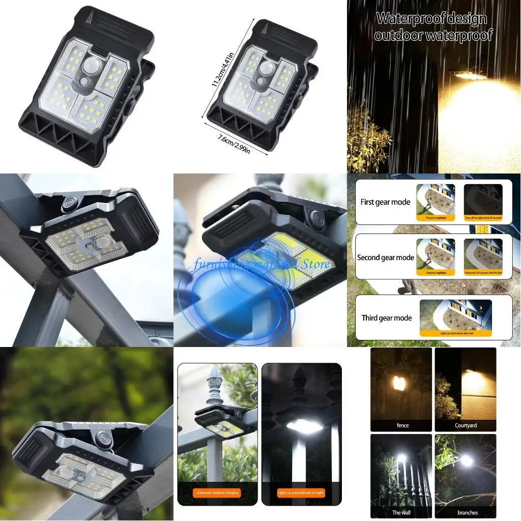

Y5GD Clip On Solar Motion Lights High Brightness Outdoor Courtyard Garden Wall Lamp