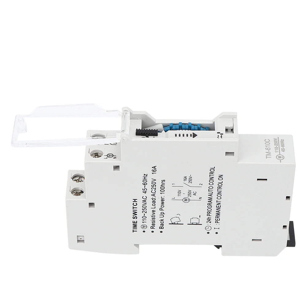 Time Control Switch, Time Switch High Accuracy 1P Rail Intelligent Timing Switch for Street Light TM610C 220V