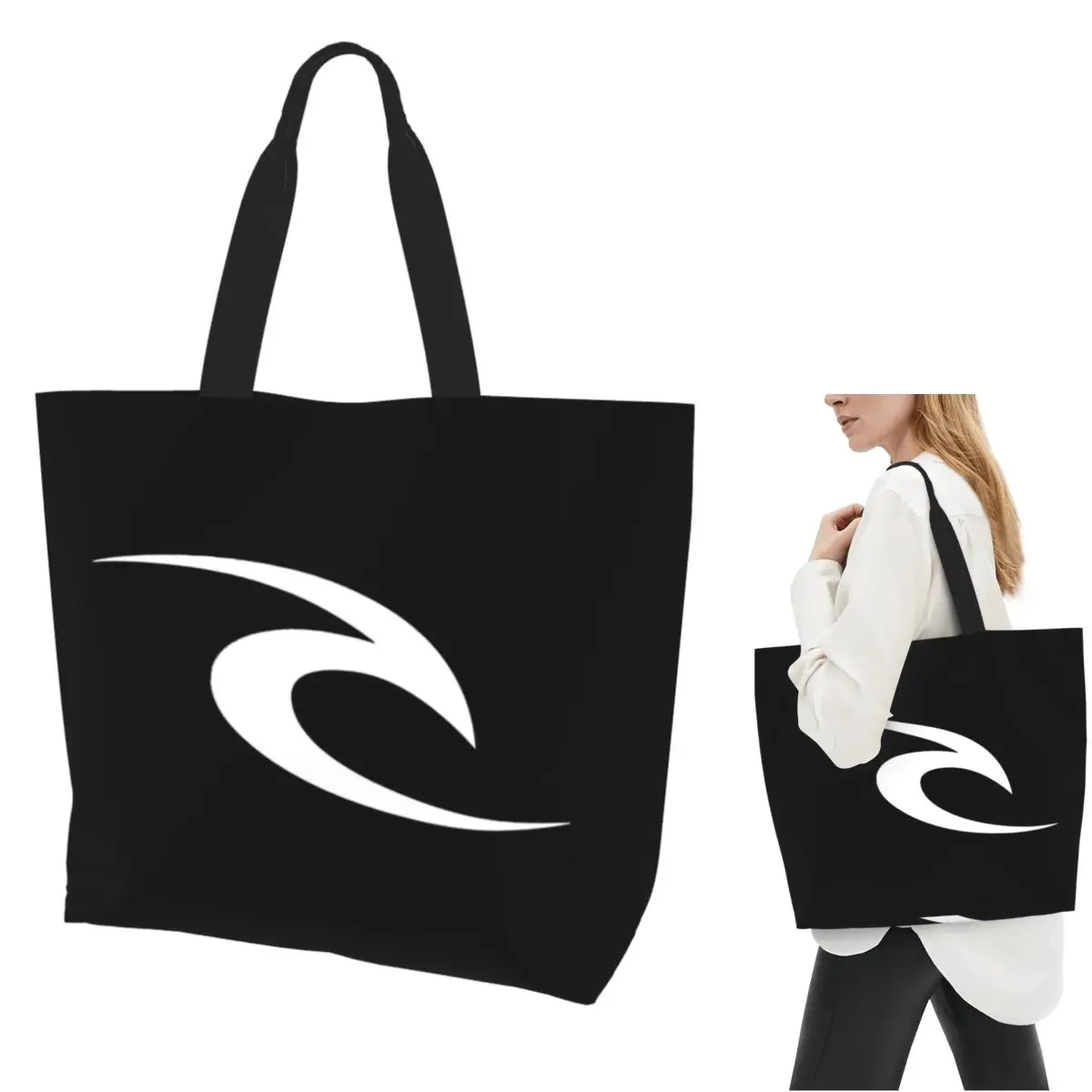 

Сумка-тоут с логотипом Rip Curl, холщовая сумка на плечо большой вместимости, продуктовая сумка-шоппер для женщин