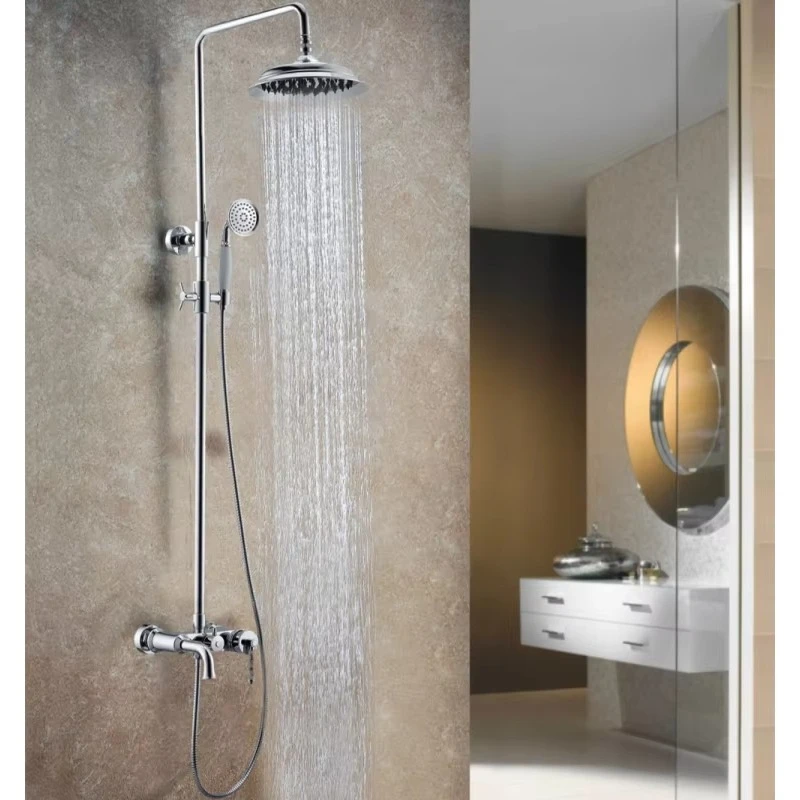 Wall Mounted Golden Solid Brass Bath Rainfall Shower