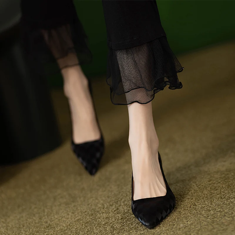 Shallow Pointed Toe Women Shoes High Heels Elegant Pumps Designer 2024 Autumn Shoes New Brand Fashion Dress Party Zapatos Lady