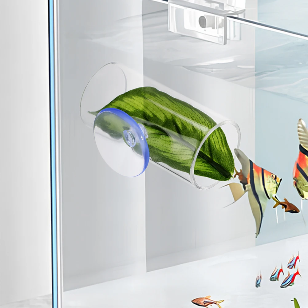 

Realistic Leaf Design Betta Transparent Acrylic Cave Tank Decor Shrimp Hideout Durable Easy Install Fish Hideout For Aquarium