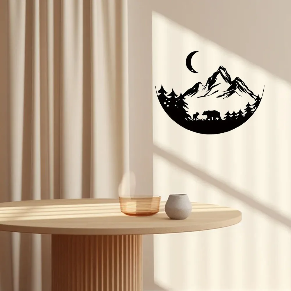 Schwarzer Berg Thema Metall Wandbehang für klassische Innen Wohnzimmer Dekor elegante Wand kunst Dekoration