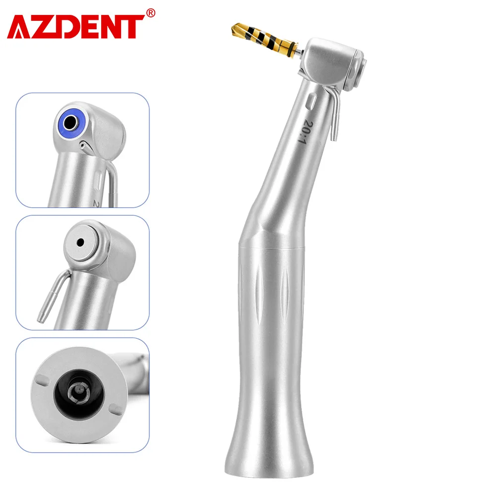 Dental Implant Handpiece Reduction 20:1 Low Speed Contra Angle E-type Button type chuck Handpiece Extemal Irrigation System