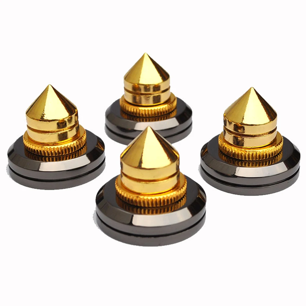 

4Pcs Loudspeaker Amplifier Spike Pads Speaker Stand Pins Pure Copper Shockproof Feet for Turntable Sound Improvement