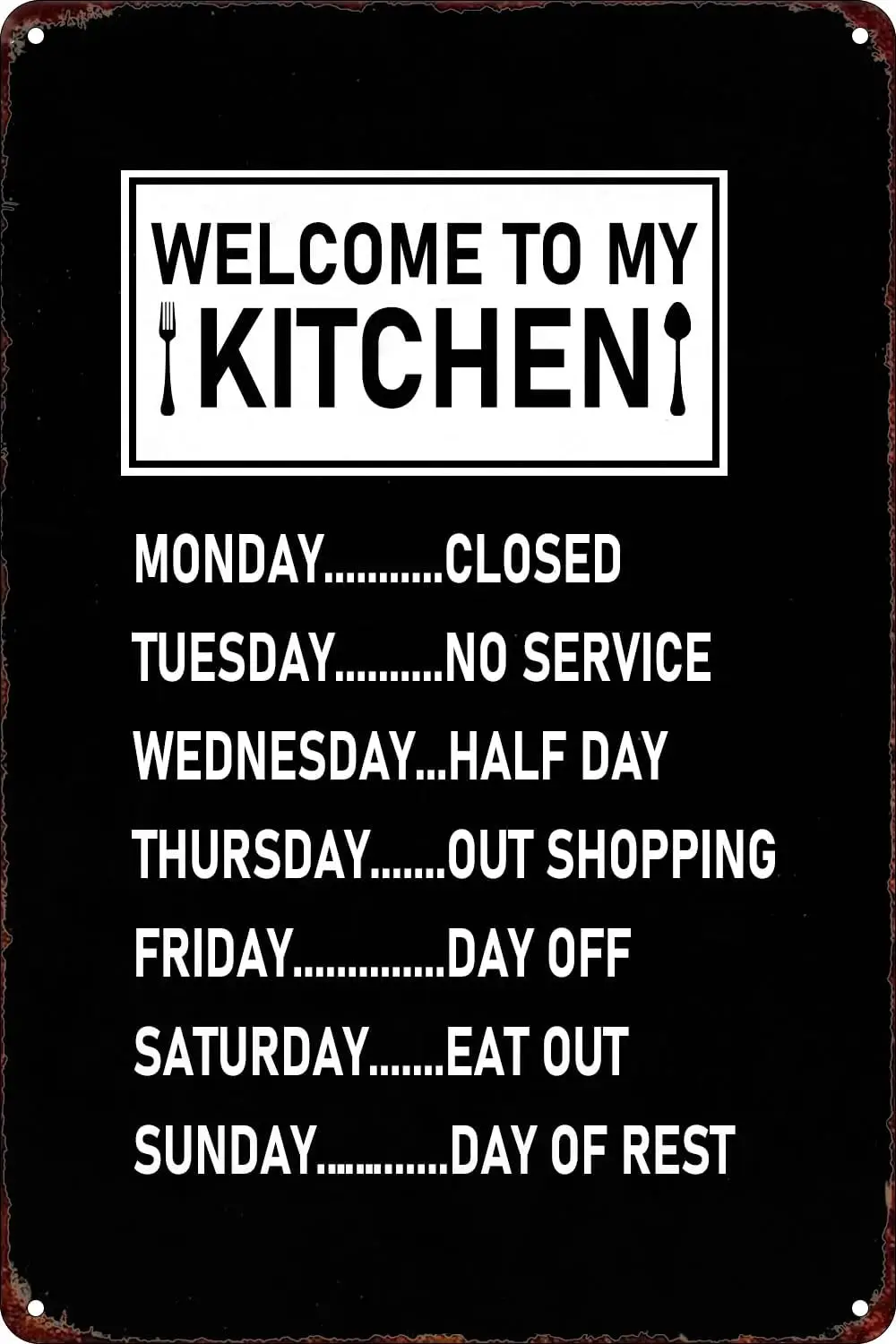 Welcome To My Kitchen Vintage Food Metal Tin Sign Funny Poster Kitchen Wall Decor Wall Art Decor Plaque for Kitchen Home Ba sign