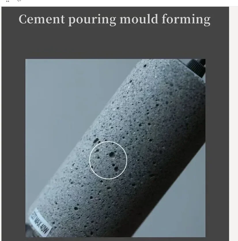 

Iron Lampshade Interior Cement Hanging Lamp Fixtures Style Industrial Lights Pendant LED Modern Chandelier Lamp For Bar Table