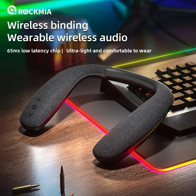 Rockmia EBS-908 Hot Selling Popular Neckband Speaker Wearable Wirless Music Box High Quality Original Manufacturer