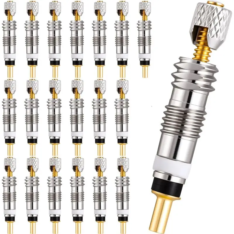 

NEW HOT In Stock-Universal For Tubeless Road/MTB Bike Tire Presta Valve Core& Stem Set-20Pcs Professional Brass Leak-Proof Compo