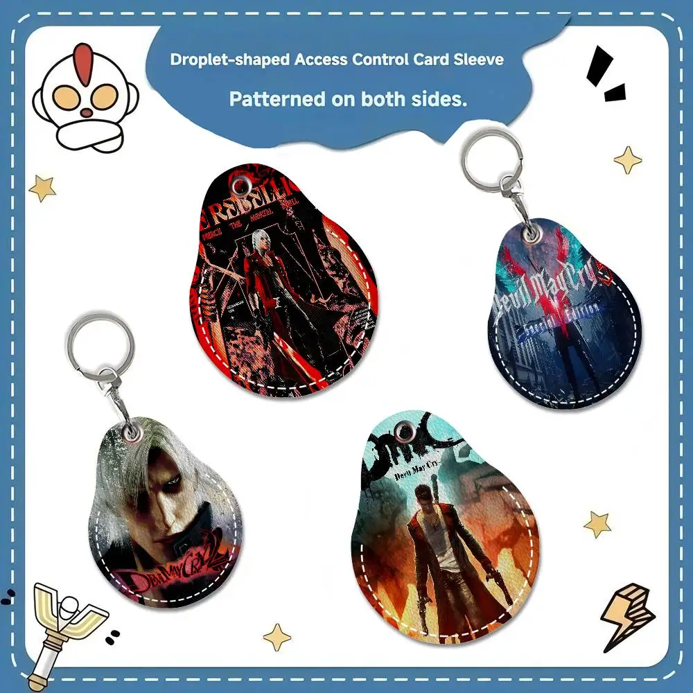 Funda Protectora para Tarjeta de Acceso con Diseño Creativo de D-Devil M-May C-Cry, Estilo Clásico de Videojuegos, con Colgante de Llavero